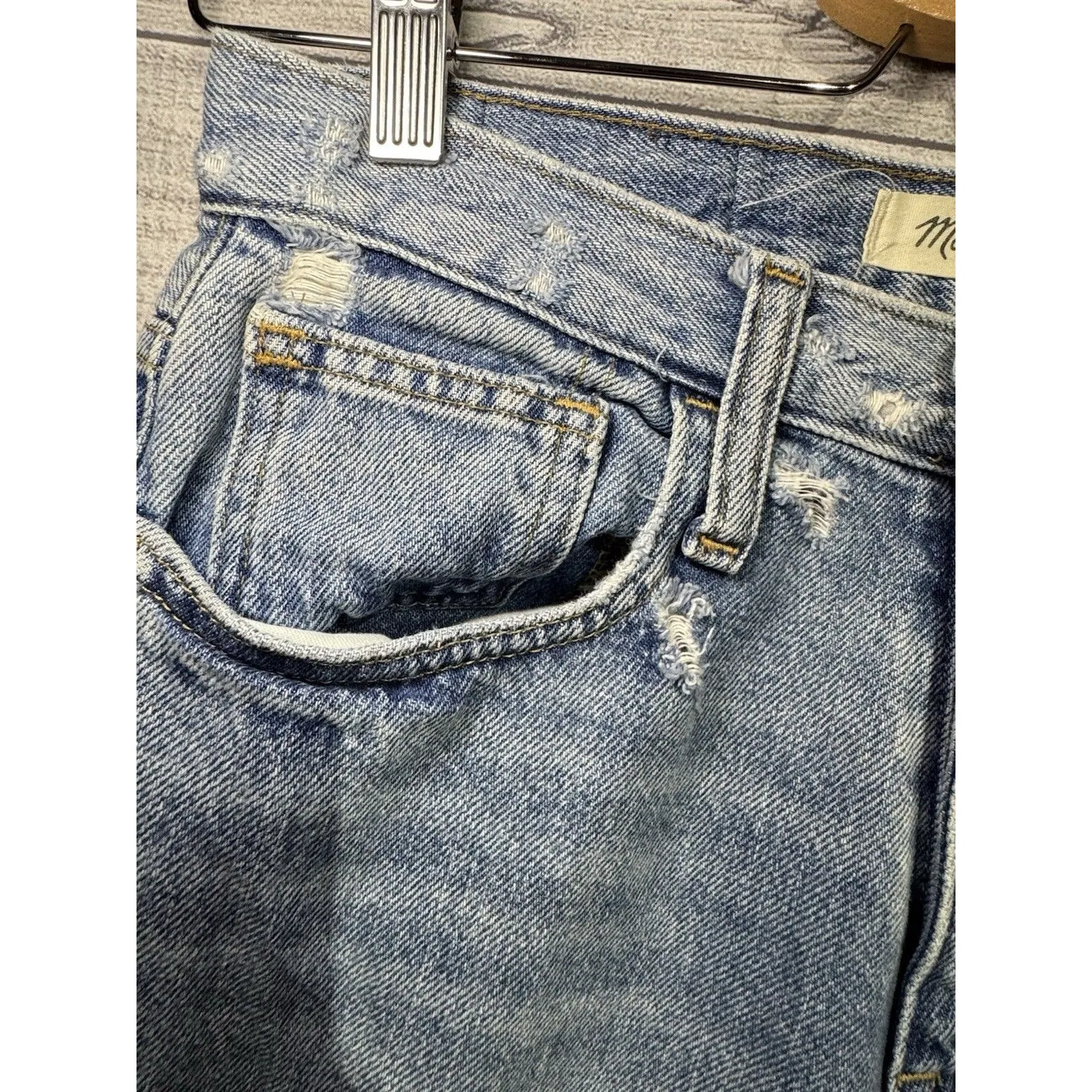 Madewell The Mom Jean Basley Wash Mild Distressed Size 25 Hi Rise - Image 3