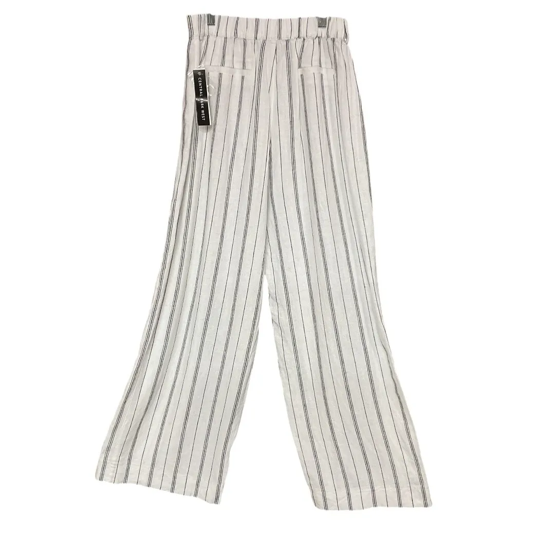 Central Park West Women's High Rise Striped Linen Blend Wide‎ Leg Pants M NWT - Image 4