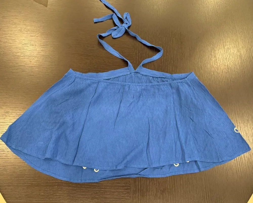 NWT Band of the Free Blue Embroidered Halter Top - Image 8