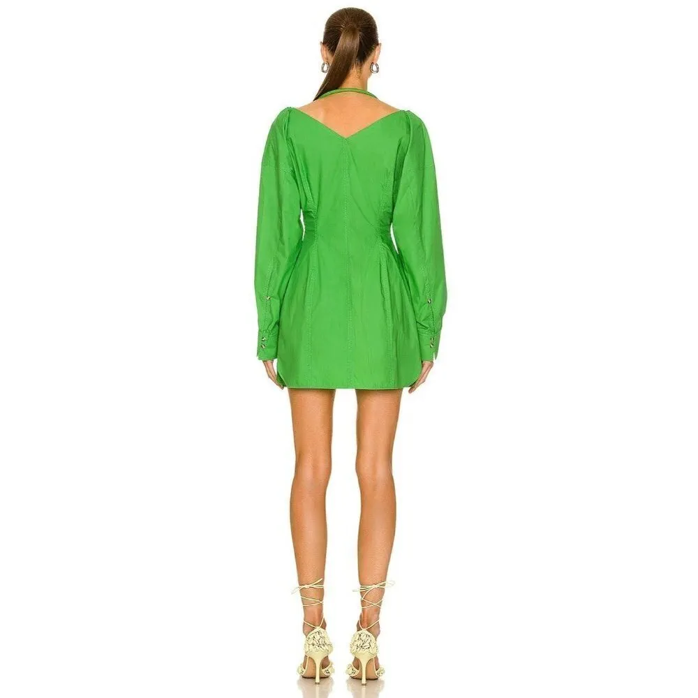 Nanushka Alyssa Dress in Green Womens Shirtdress Mini - Image 2