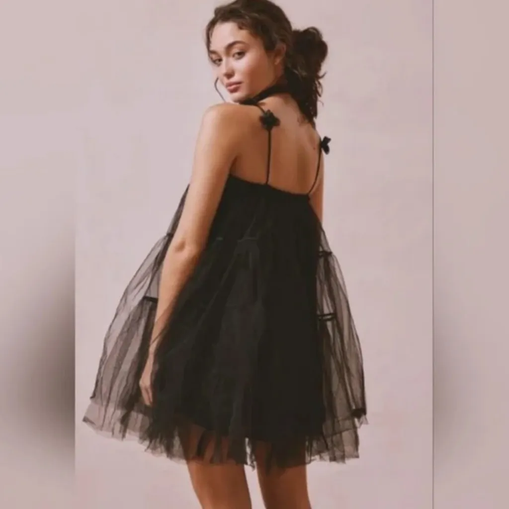 NWT Sister Jane Dream Aurore Tulle Cami Mini Dress in Black Cocktail Sz Medium - Image 7