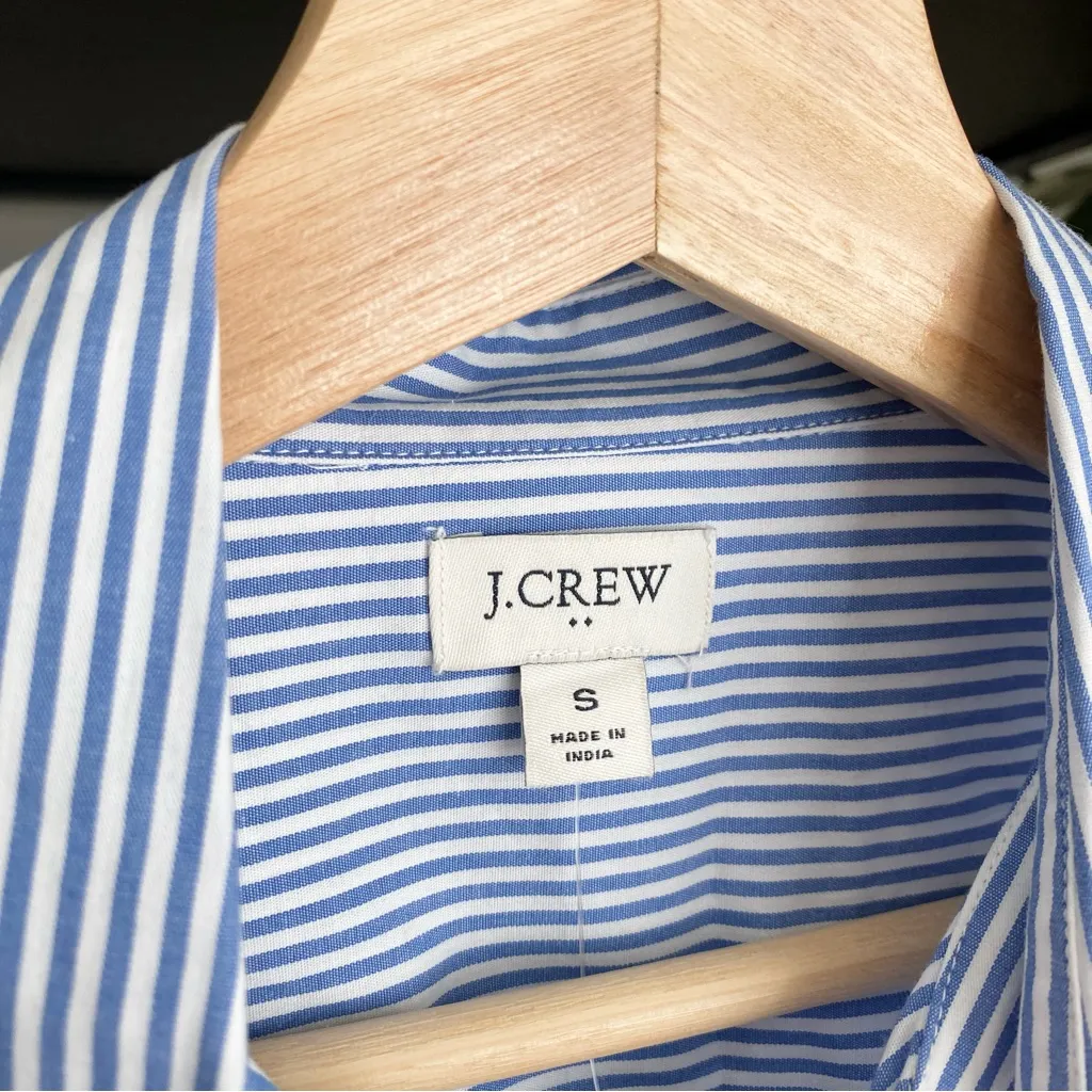 NWT J. Crew Striped Poplin Button Up Shirt in Signature Fit - Image 2