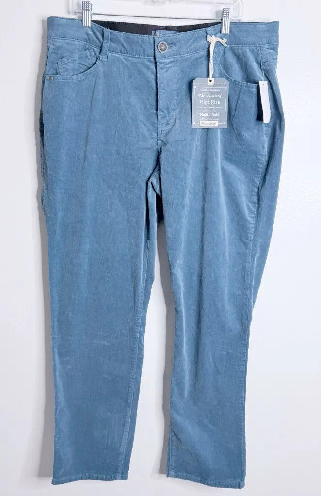 NWT Democracy Ab Solution High Rise Corduroy Pant Blue 18W Stretch Slimming - Image 1