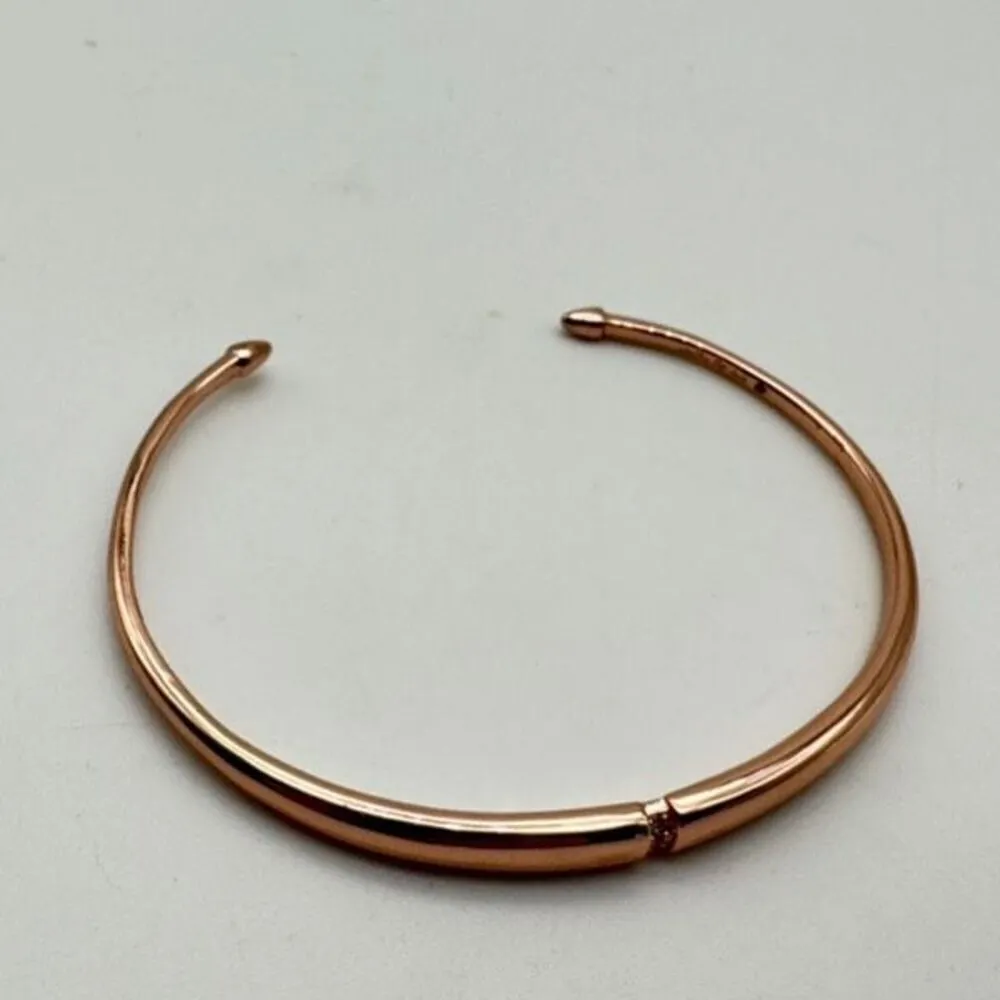 Stella & Dot Pave Inset Rose Gold Cuff Dainty Minimalist understated Elegant - Image 5
