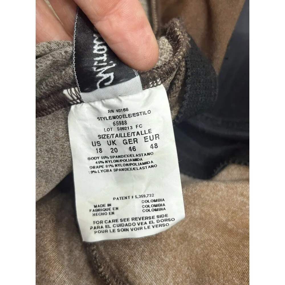 MIRACLESUIT One Piece Swimsuit Brown Tie Dye Ombré Look Plus Women’s  Sz 18 - Image 11