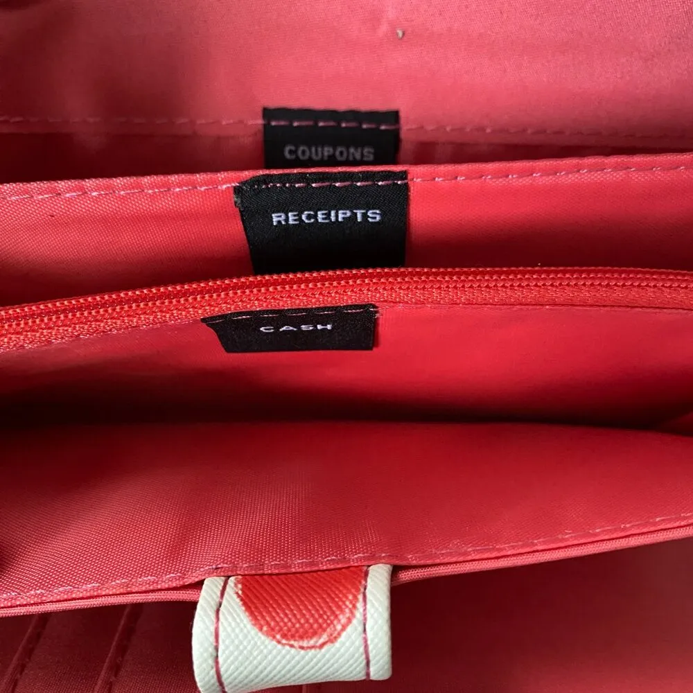 women's cream with multicolored polka dots wallet cardholder RFID safe - Image 4