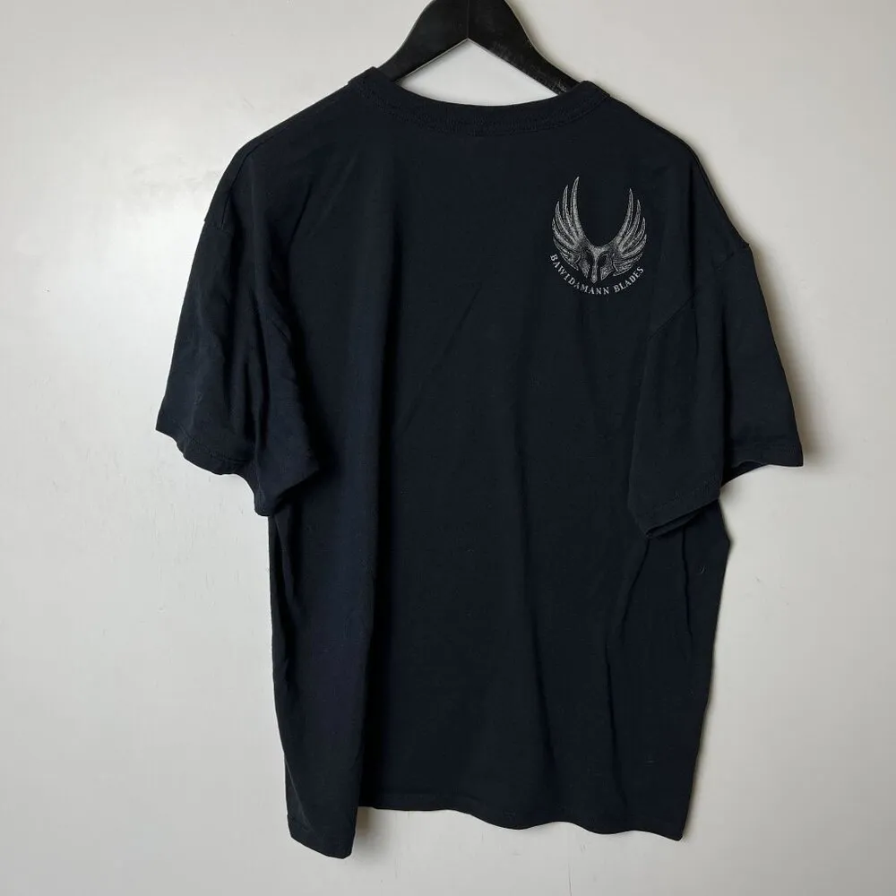 Vintage 90s Bawidamann Blades T Shirt Black XXL 2XL USA Graphic Tee Cotton Solid Size undefined - Image 3