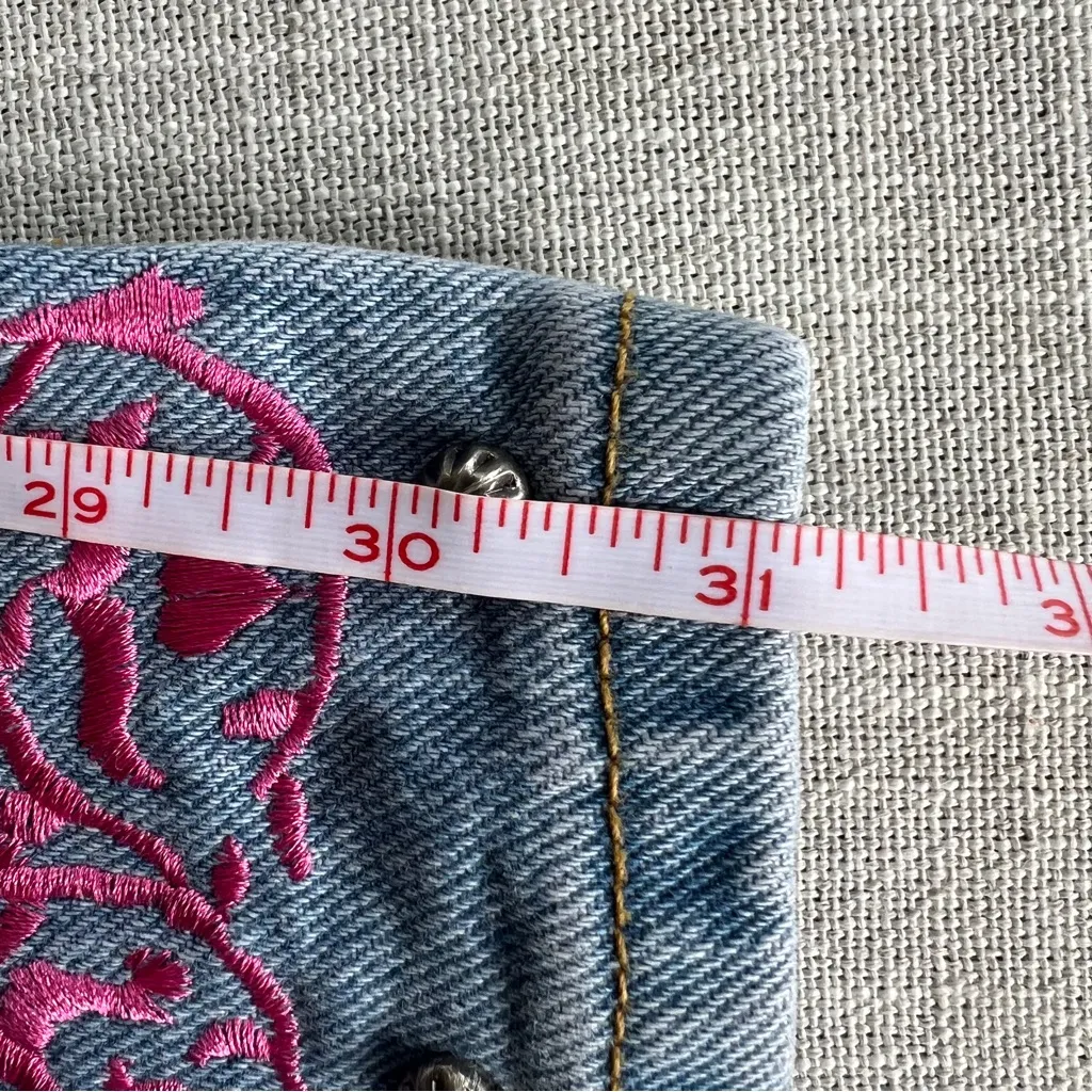 Y2K Cruel Girl Low Rise Pink Embroidered Jeans Size 7 / 26 - Image 11