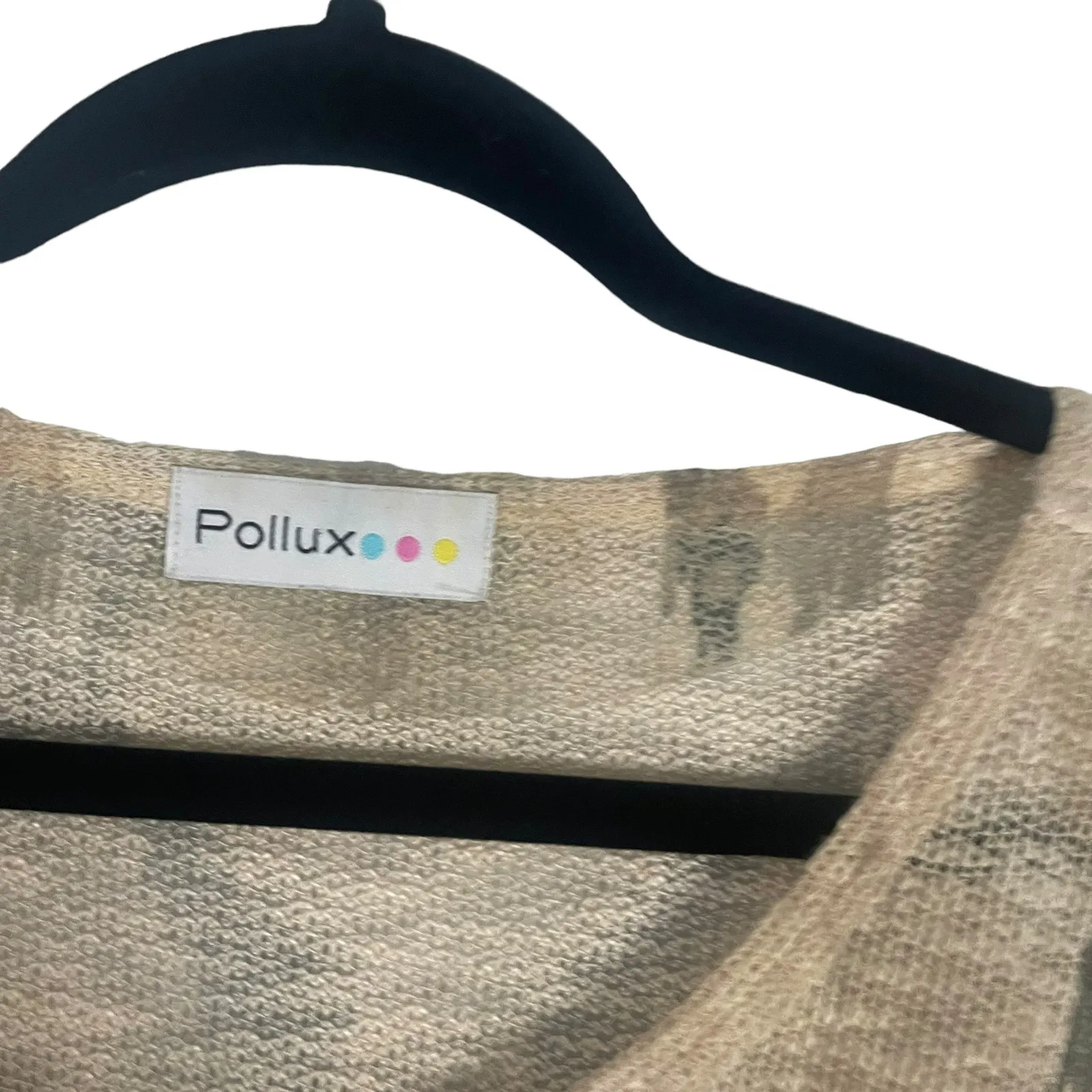 Pollux Boutique‎ Women's Size Large Open Knit Boho Western Top Tan - Image 4