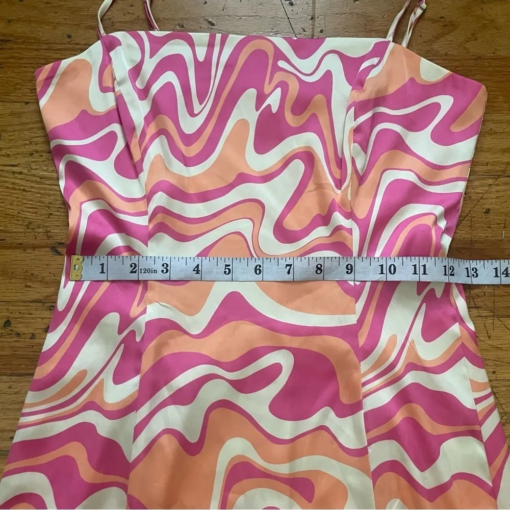 Aritzia Sun-Deh Multicolor Marble Slip Dress Size 4 - Image 5