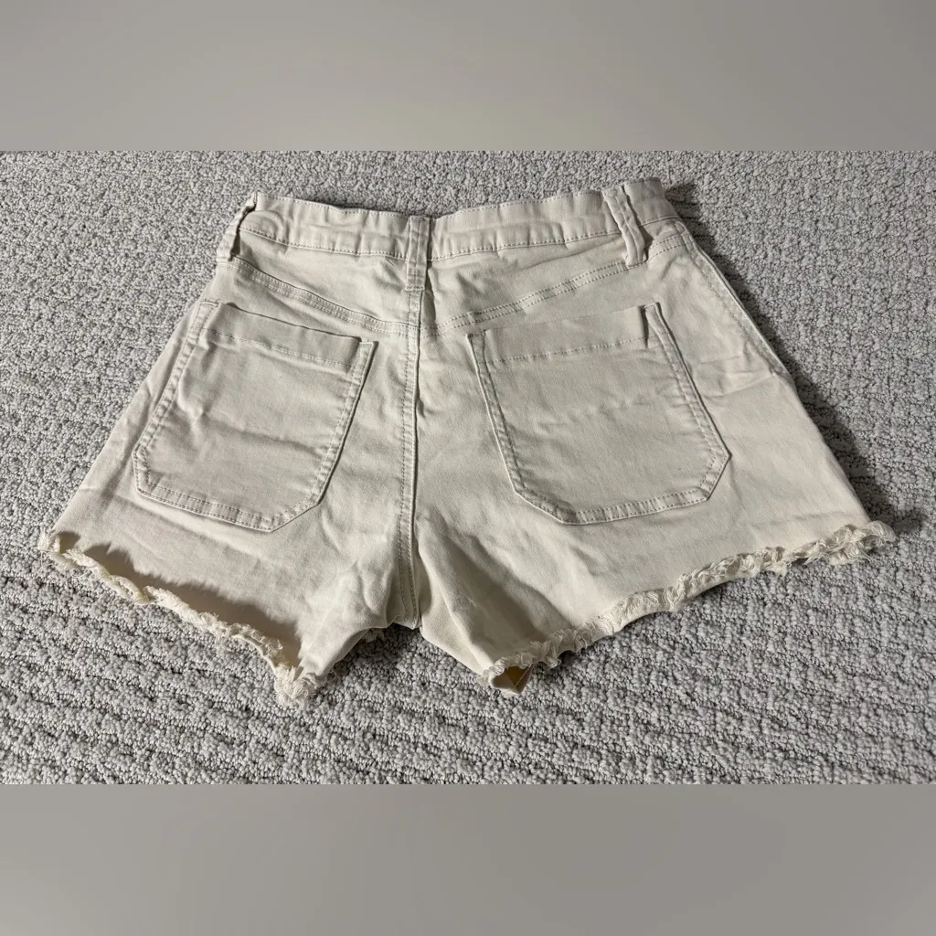 BP Light Tan Jean Shorts with Distressed Hem - Image 2