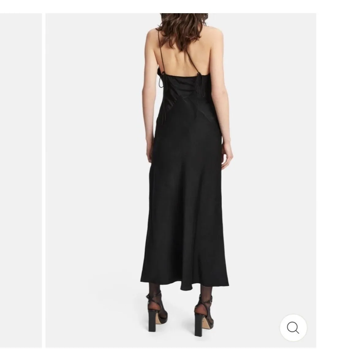 NEW‎ Bardot Lamont Black Satin Slip Dress Size XXL/US 12 Midi Lace - Image 2