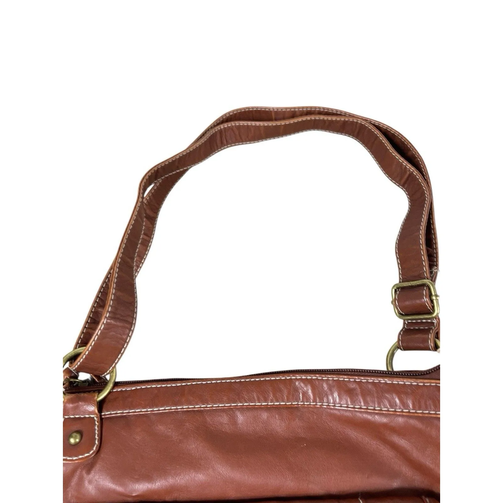 Unionbay Crossbody Bag Cognac Brown Faux Leather Studded Buckle Purse NWT - Image 6