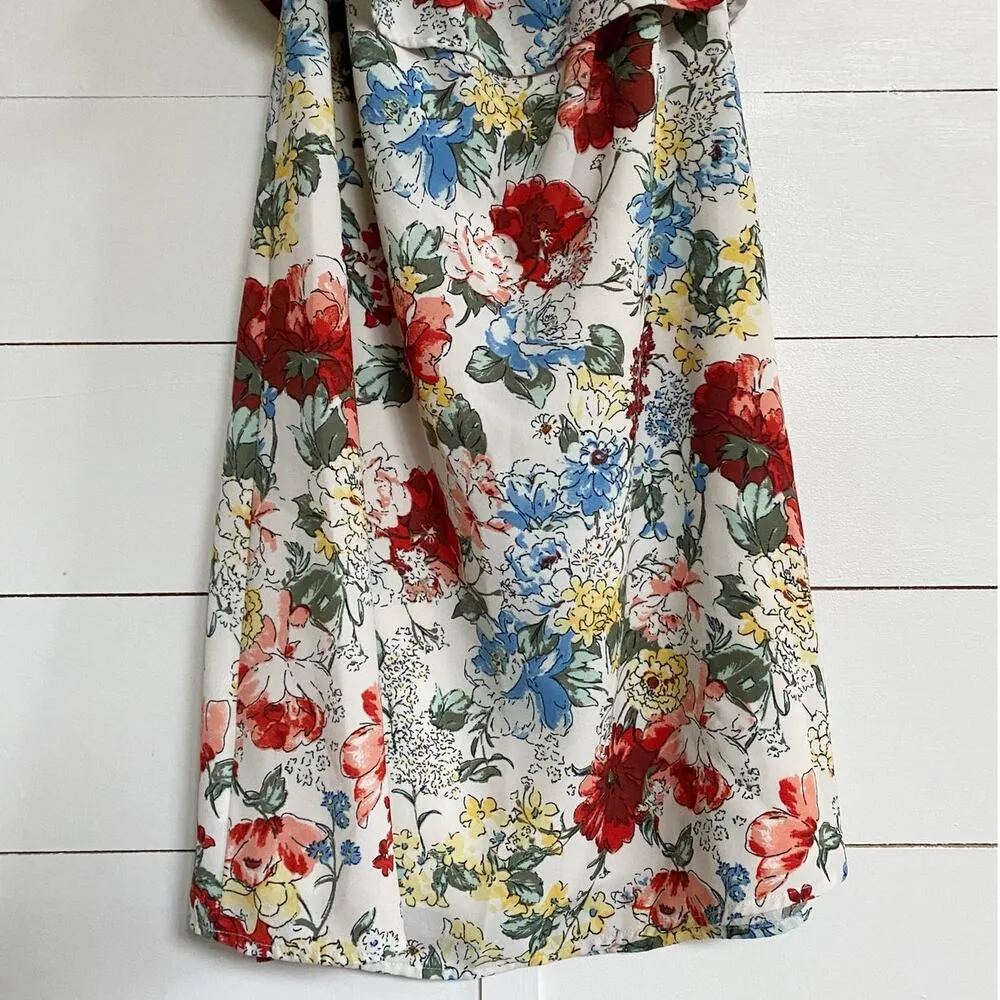 Abercrombie & Fitch Women's Strapless Floral Off the Shoulder Romantic Dress - S - Image 9