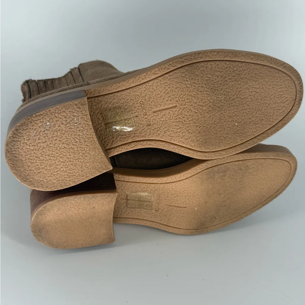 Dolce Vita Farlin Chelsea Bootie Ankle Boot Beige Brown Tan Suede Size 6 M EUC - Image 7