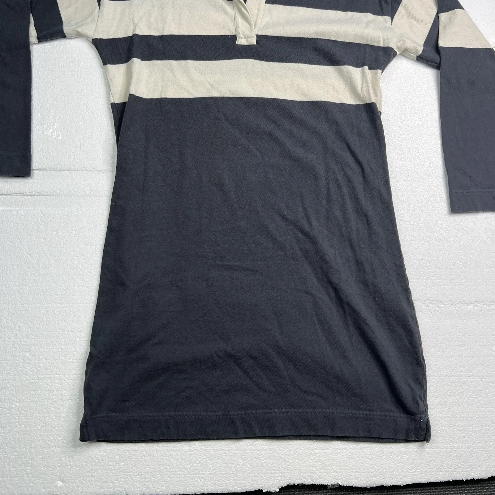 Faherty Rugby‎ Jersey Dress Women S Gray Cape May Stripe Nautical Preppy Sailing - Image 6