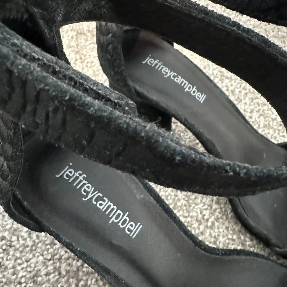 Jeffrey Campbell Laura Open Toe Ankle Strap Heels in Black Party Dressy Size 6.5 - Image 6