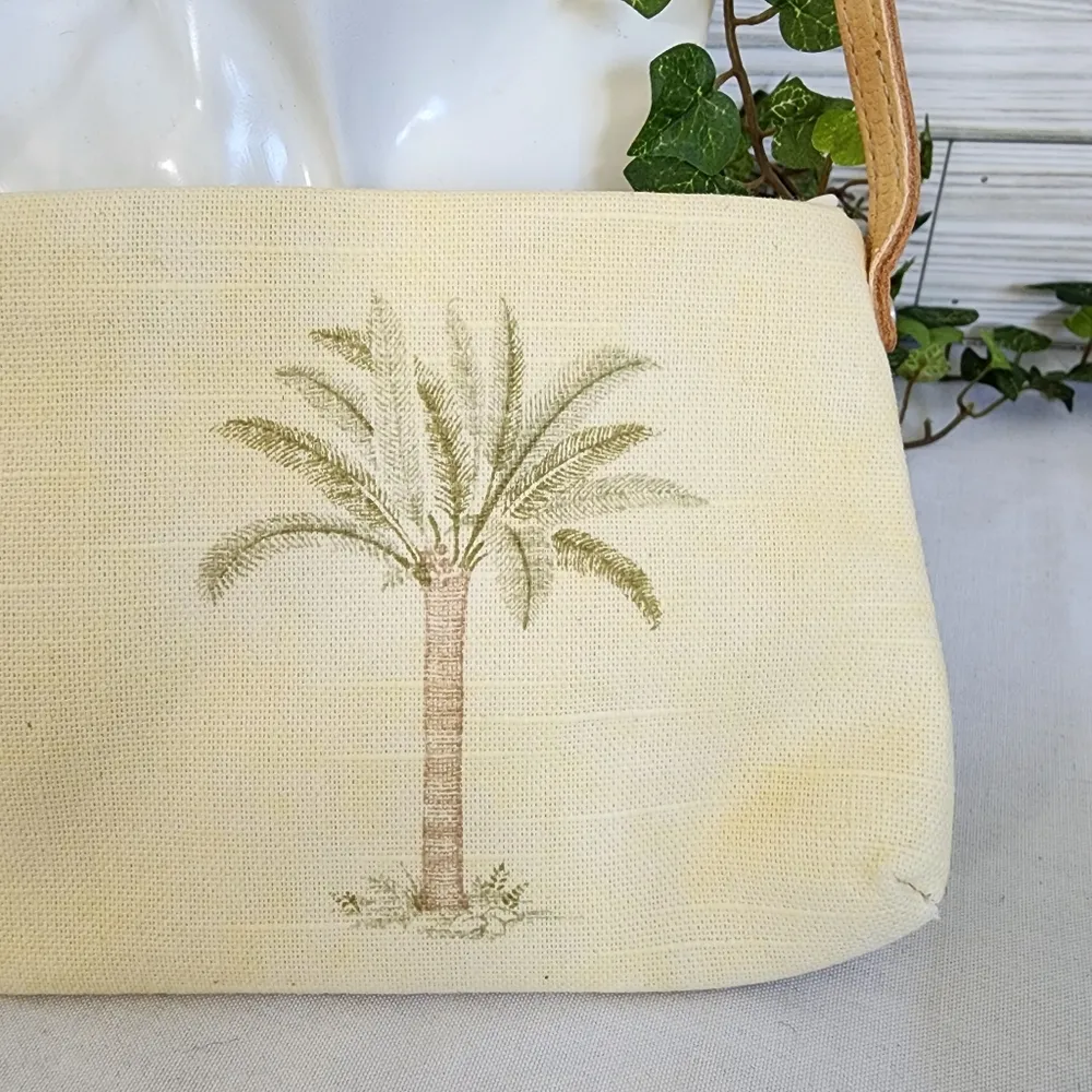 Fossil Palm Tree Design Small Shoulder Bag Tan - Image 3