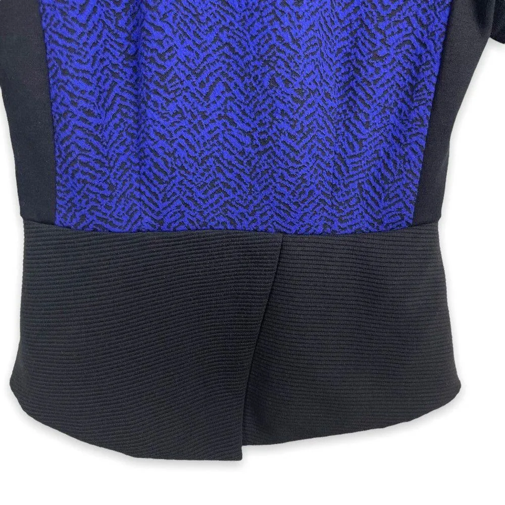 W118 by Walter Baker Cobalt Colorblock Knit Peplum Top - Image 9