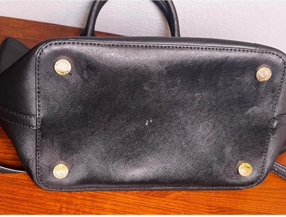 Michael Kors Greenwich Large Saffiano Leather Grab Bag Black EUC Crossbody Urban - Image 10