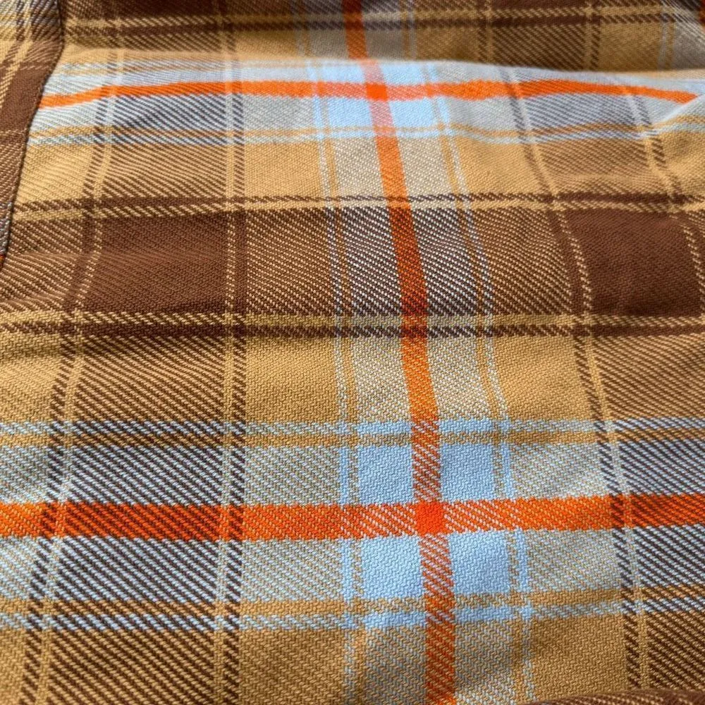 Outerknown Women's Brown Orange Blue Blanket Shirtdress Flannel Small NWT - Image 6