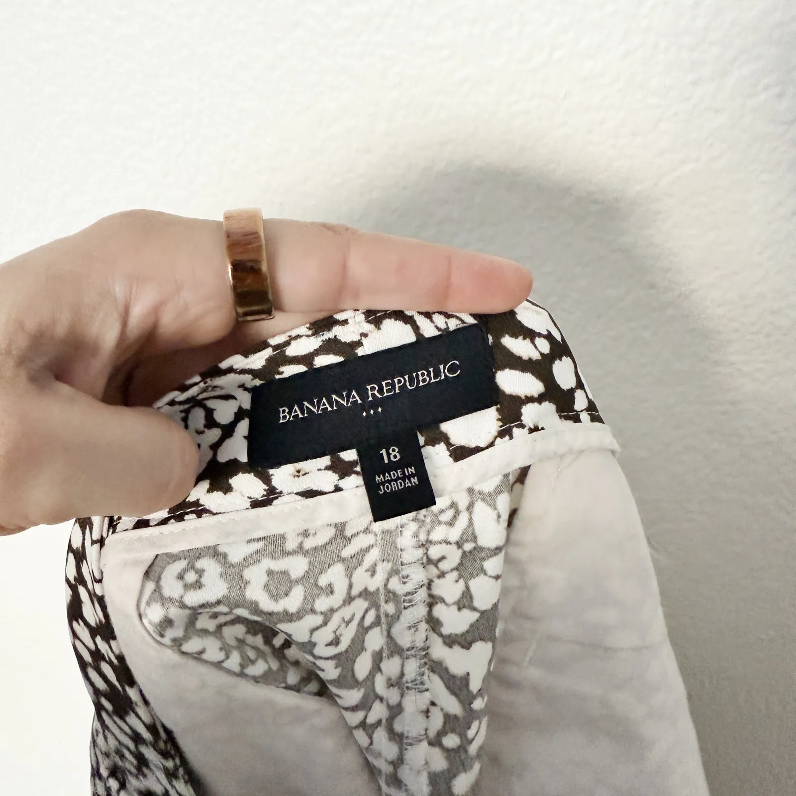 [Banana Republic] Brown Cream Leopard Print Belted Waist High Rise Shorts Sz 18 - Image 11