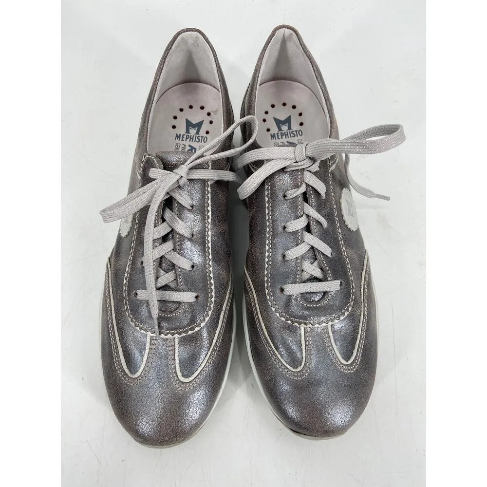 Mephisto Yael Runoff Metallic Silver Lace Up Soft - Image 2