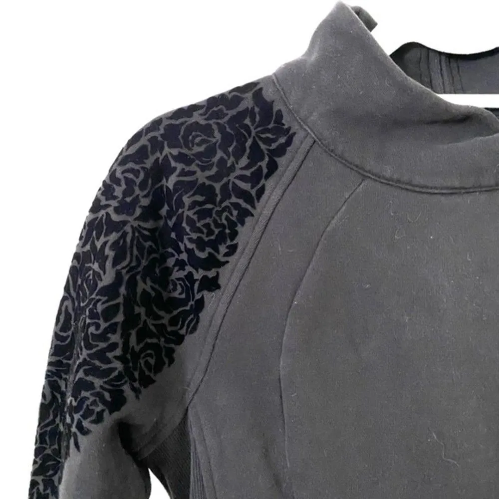LULULEMON Floral Flock Pullover Sweatshirt‎ Sz 4 - Image 5