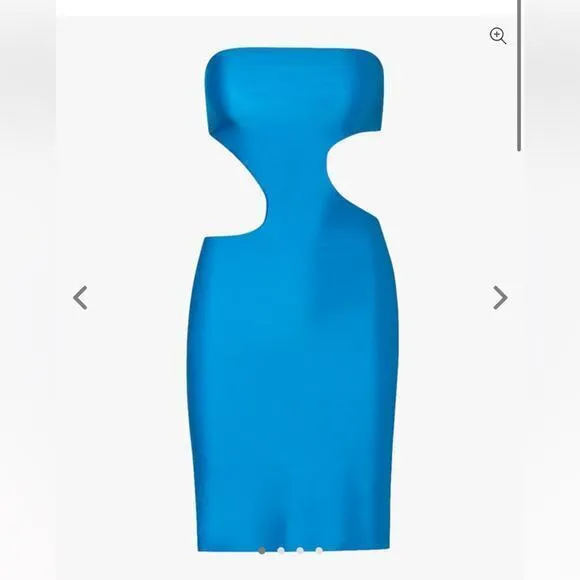BAOBAB Collection Mambo Asymmetric Cut Out Mini Dress Azulado Blue Large New‎ - Image 3