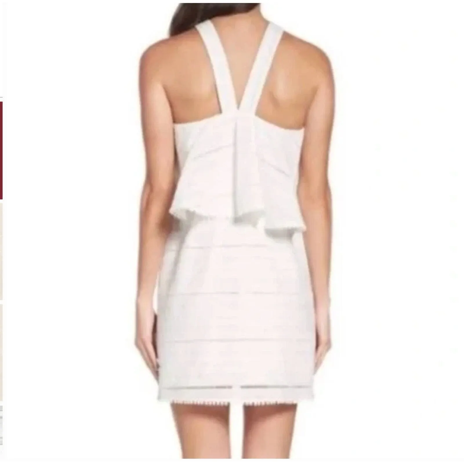 Anthropologie Foxiedox Dress Womens Small White Eyelet Ruffle Neutral Minimalist - Image 9