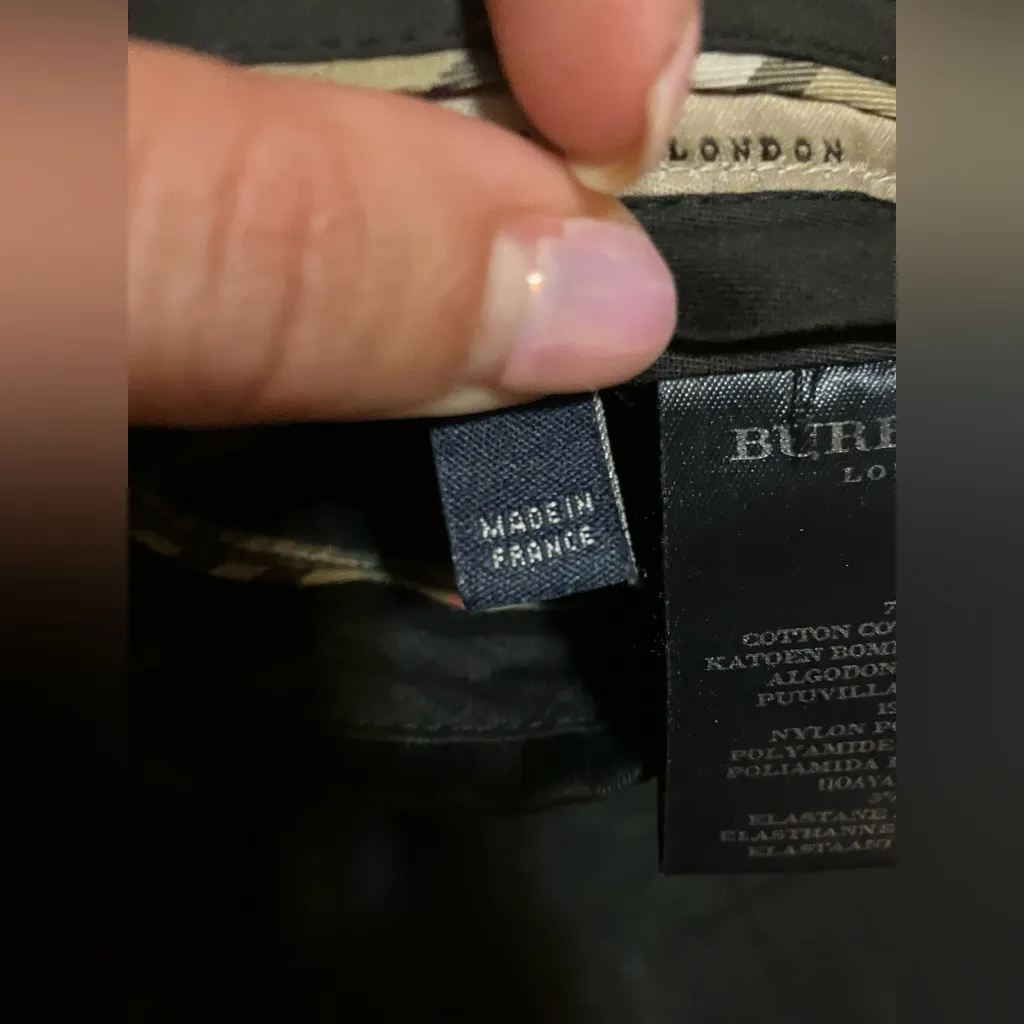 Burberry  London Solid Black Plaid Pants - Image 8