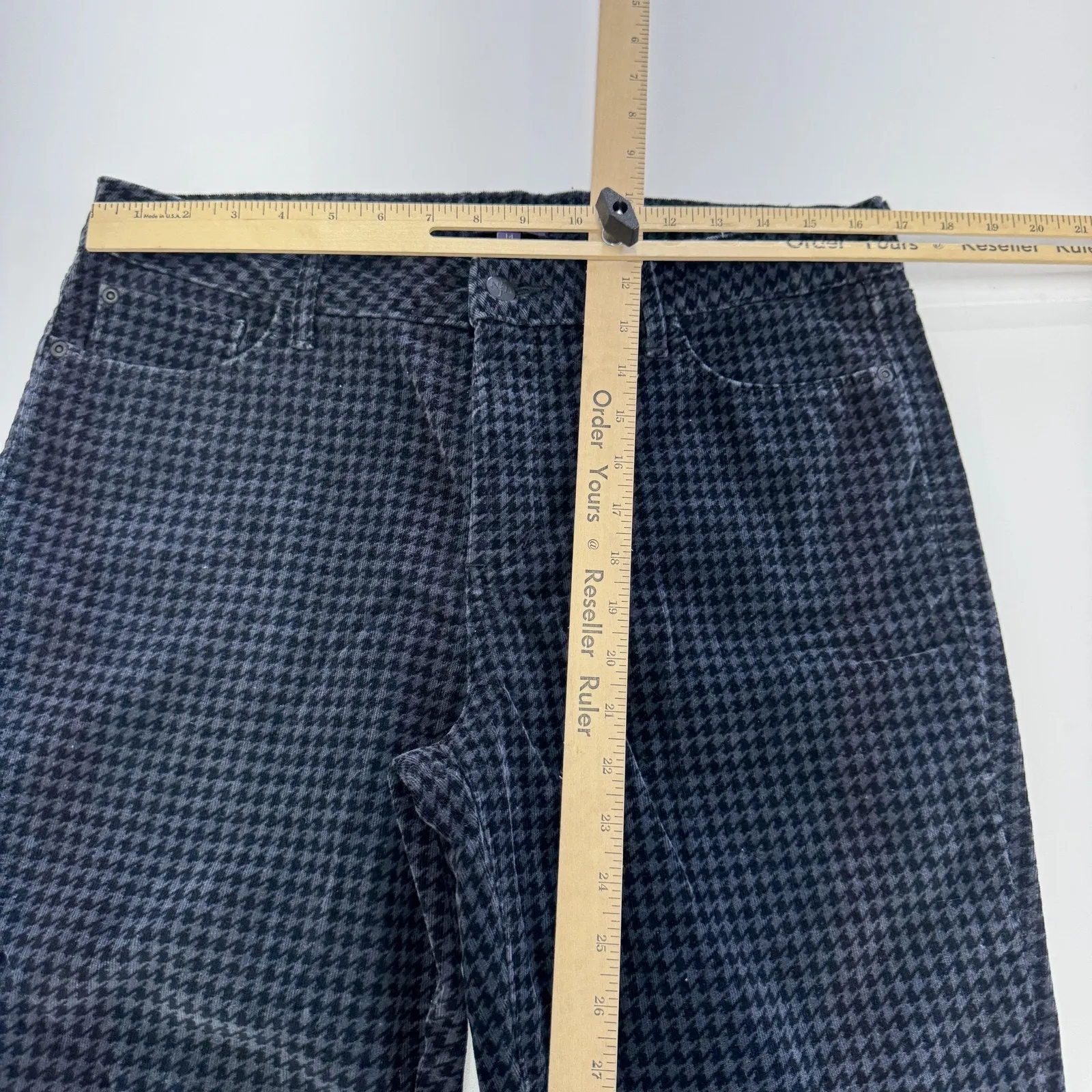 NYDJ Pants Womens 14 Black Gray Houndstooth Legging Stretch Lift Tuck Technology - Image 7