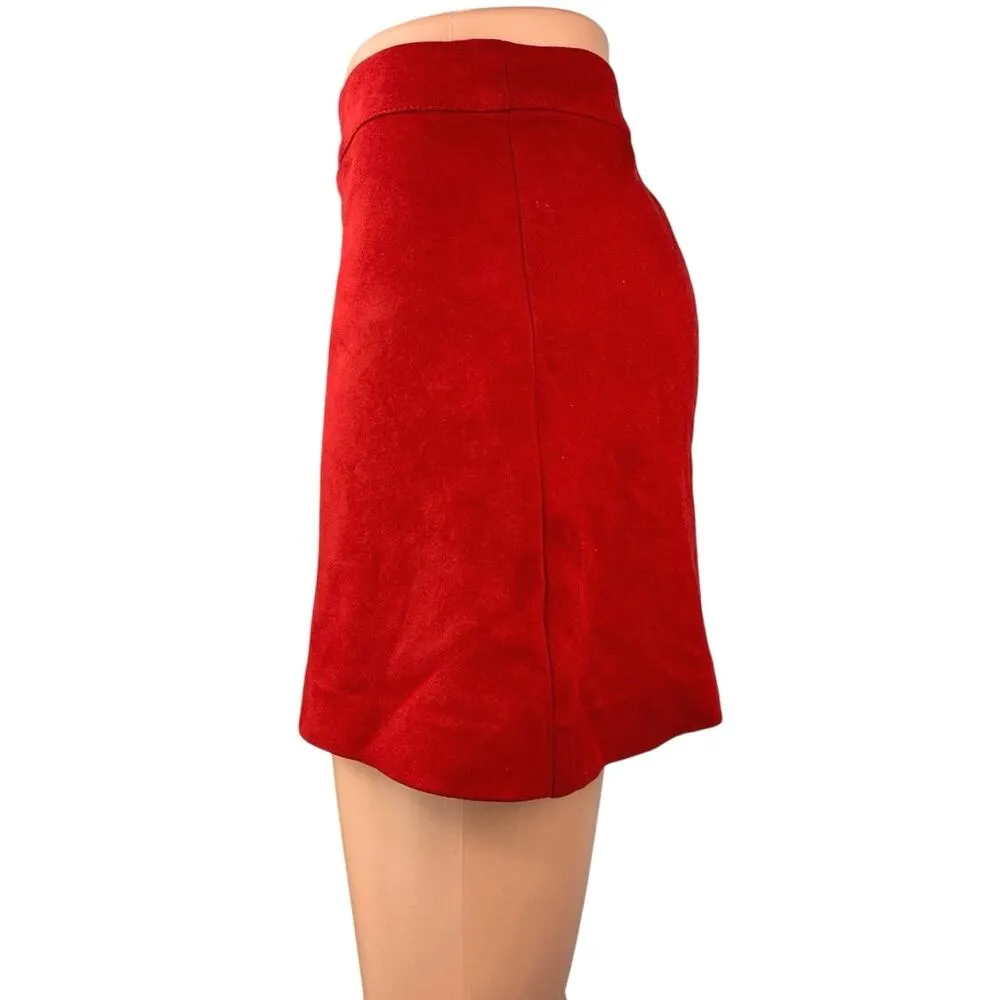 Zara Women's Faux Suede Zip Front Casual Party Straight A-Line Mini Skirt Size M - Image 2