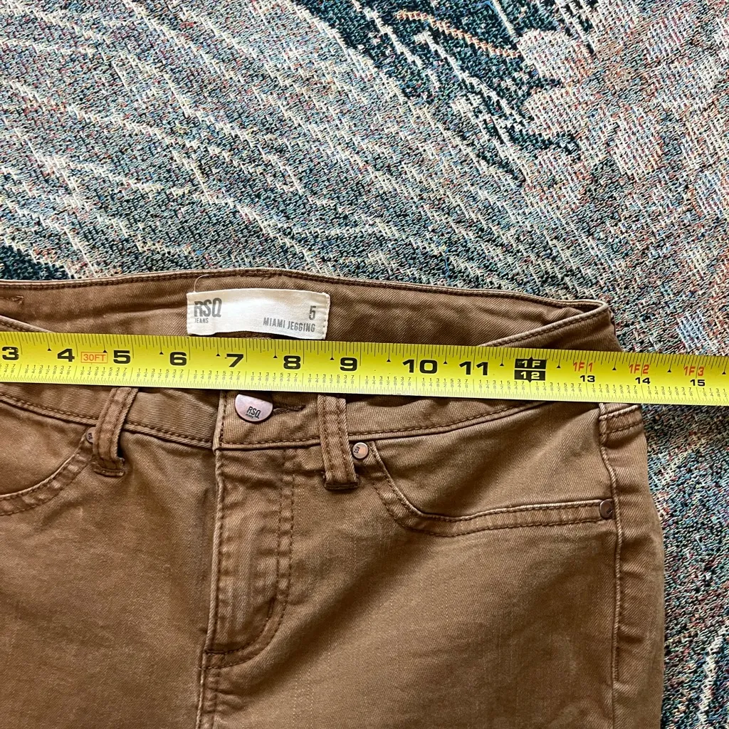 RSQ Miami Brown High‑Rise Skinny Jeggings Sz 5 Women’s Comfort Stretch Jeans Y2K - Image 12