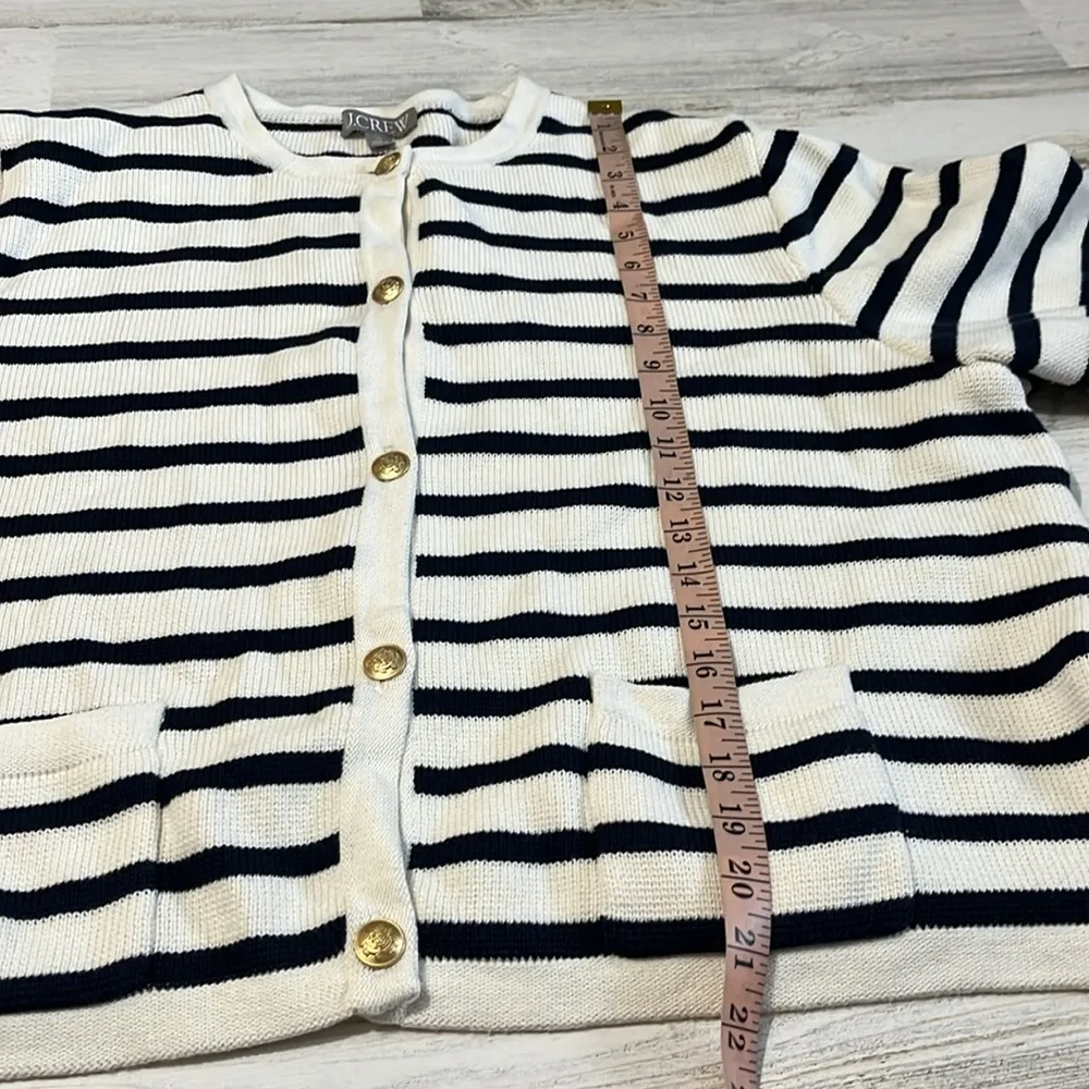 J Crew Striped Cotton Lady Jacket Cardigan Size 2X - Image 13