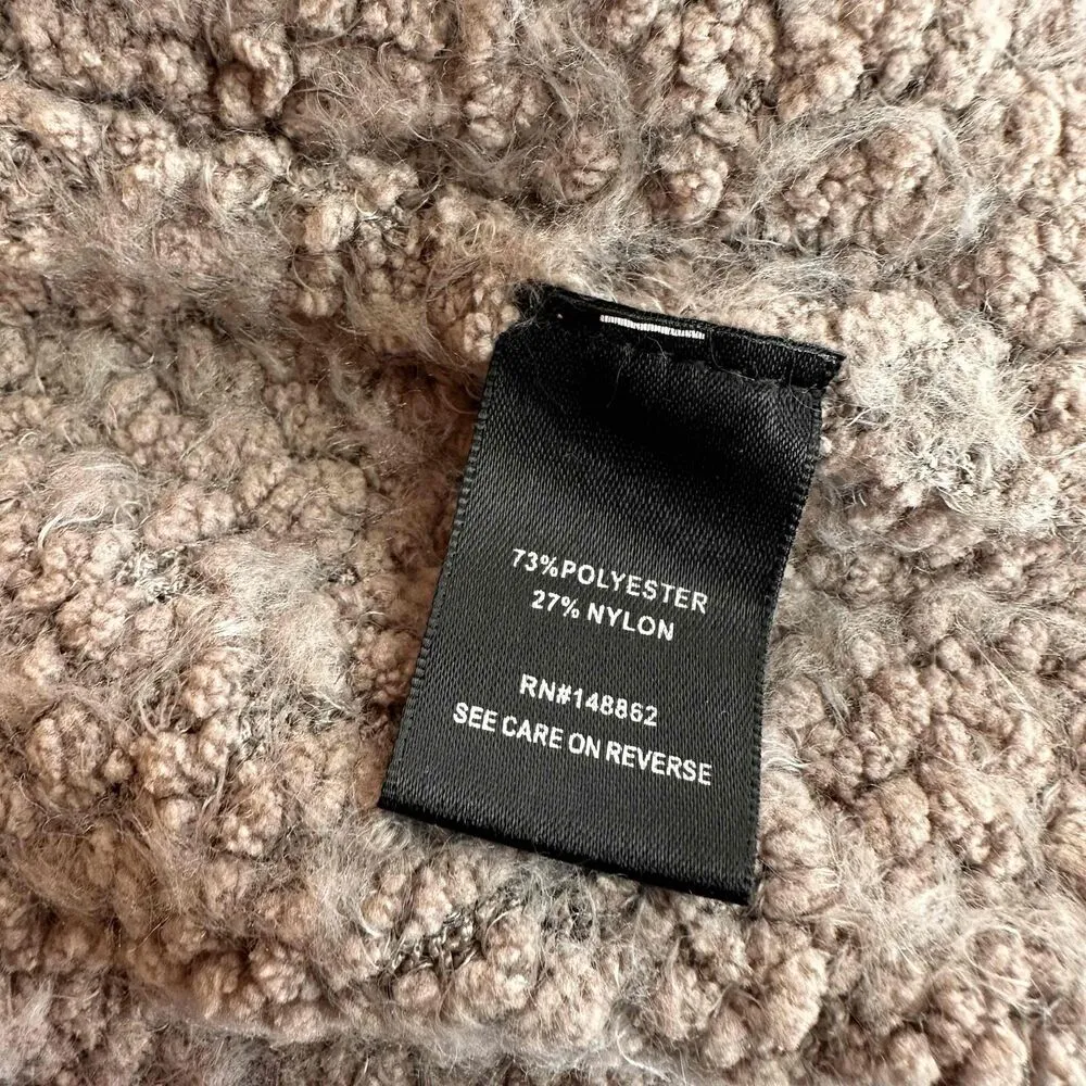 Torrid Women's Taupe Open Front Long Sleeve Shaggy Texture Cardigan Size 00 - Image 7