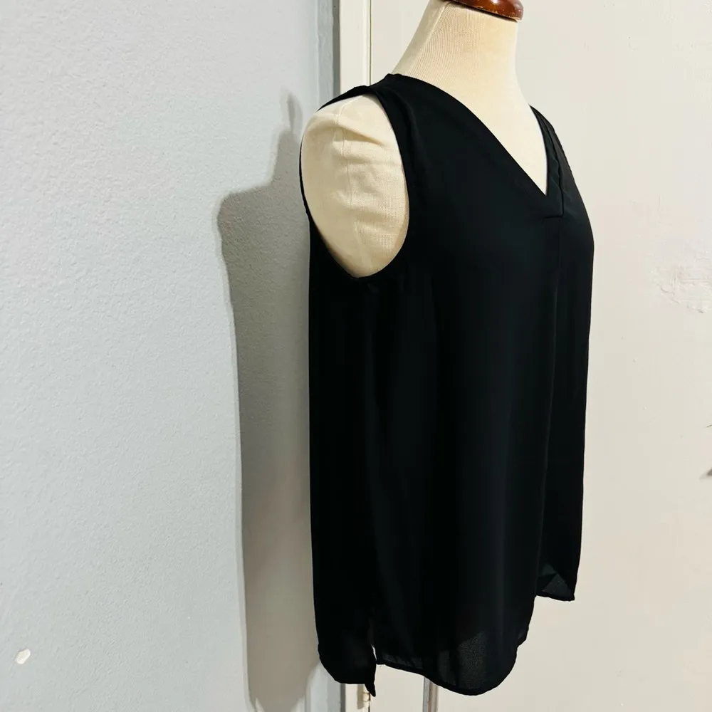 Pleione Women Black Sleeveless Relaxed Business Casual Tank Top‎ Size S Made USA - Image 3