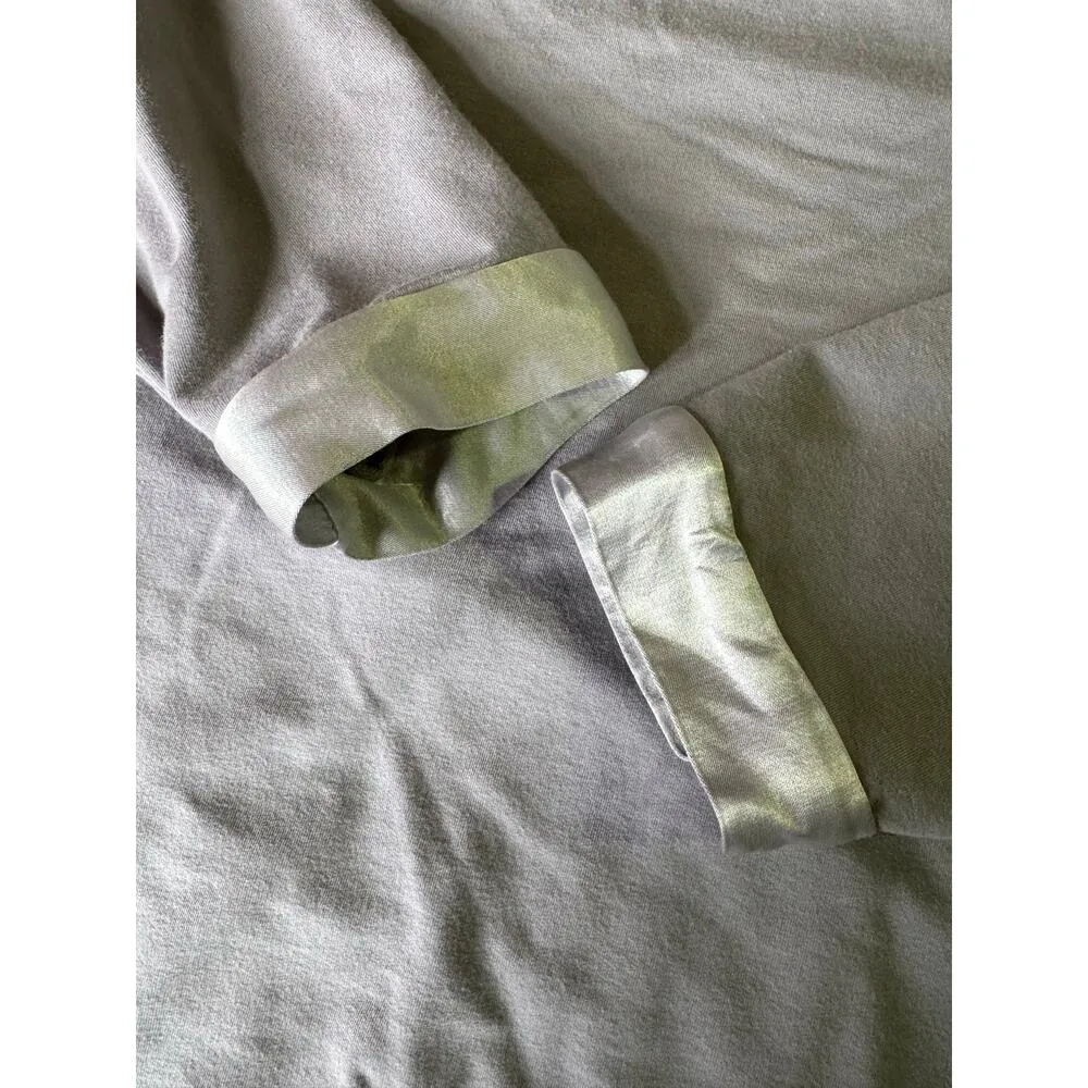 Pj harlow IZZY Sweatshirt silver gray color with satin cuffs size medium - Image 5