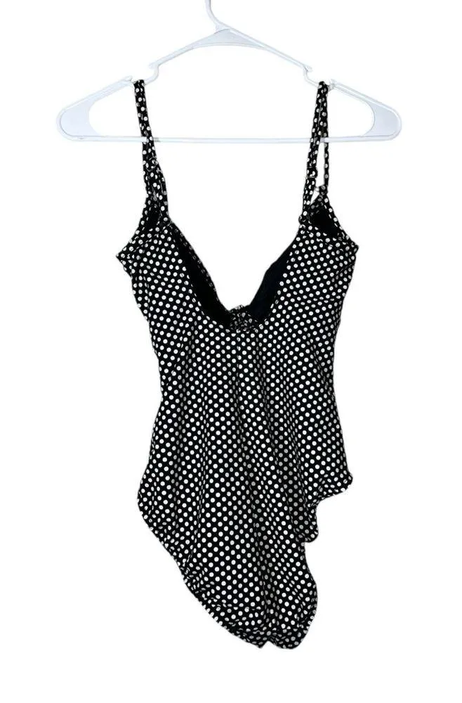 Magicsuit by Miraclesuit Polka Dot One Piece Swimsuit Size 10 Black - Image 2