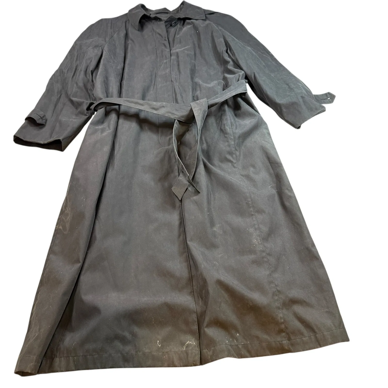 London Fog Limited Edition Women's Charcoal Gray Belted Trench Coat 20W Reg - Image 2