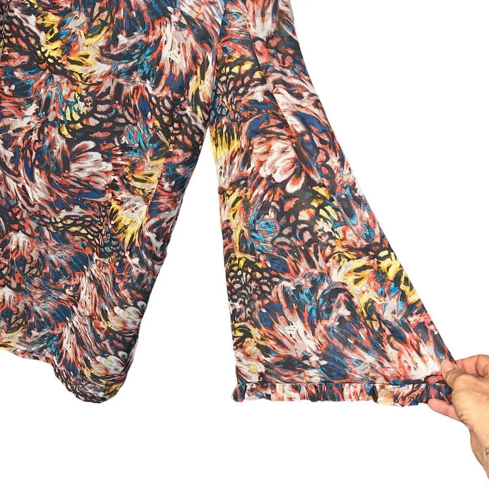 Love, Fire Smoldering A-Line Flare Sleeve Lined Dress Colorful Size XL - Image 5