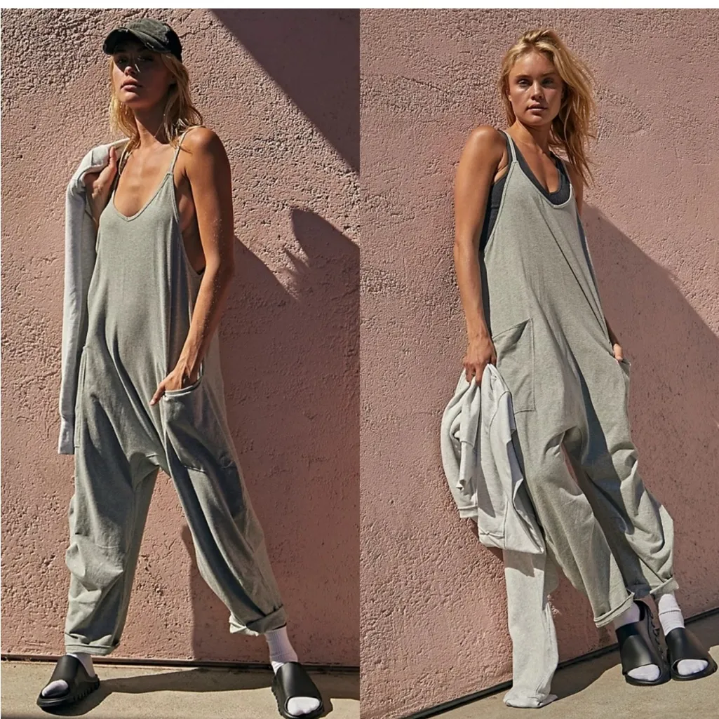 FREE PEOPLE MOVEMENT NWOT HEATHER GREY HOT SHOT ONESIE JUMPSUIT - Image 3