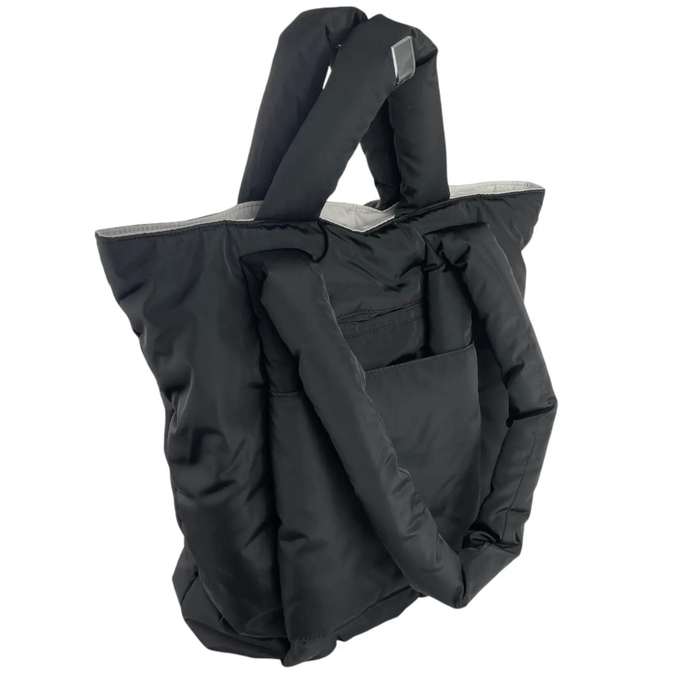 Dagne Dover Jemi Black Puffer Quilted Shoulder Laptop Cargo Tote Handbag OS - Image 2