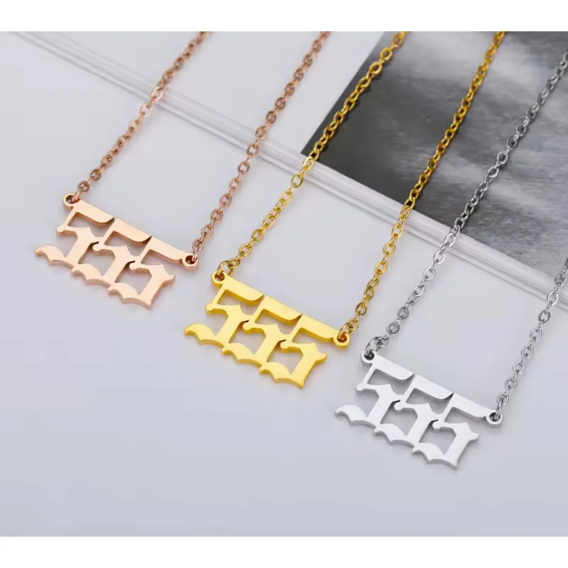 NWT SPIRITUAL YELLOW GOLD PLATED‎ 555 ANGEL NUMBER NECKLACE, GIFT, PRESENT - Image 3