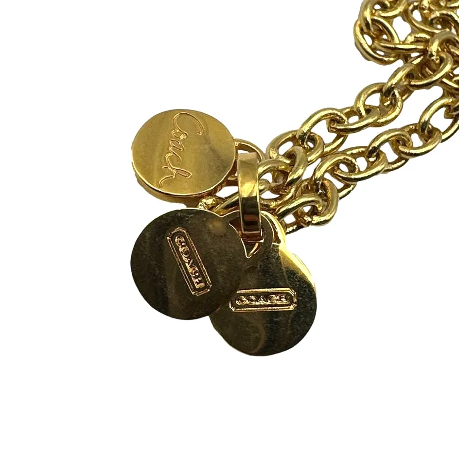 COACH LARGE SIGNATURE 2014 MEDALLION NECKLACE f96095 - Image 5