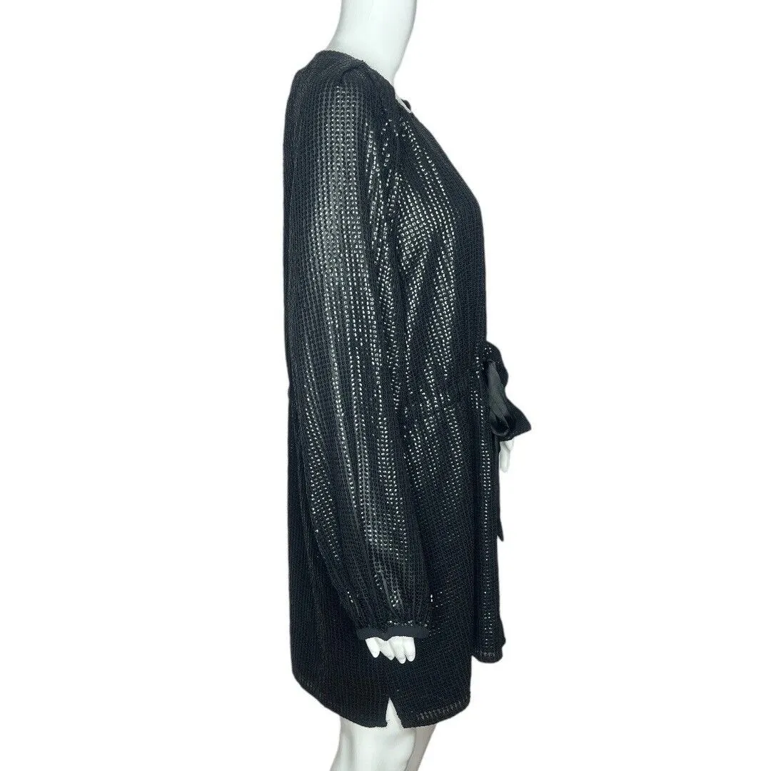 Something Navy  Sequin Raglan Mini Dress Black Allover Sequin Size Small‎ - Image 2