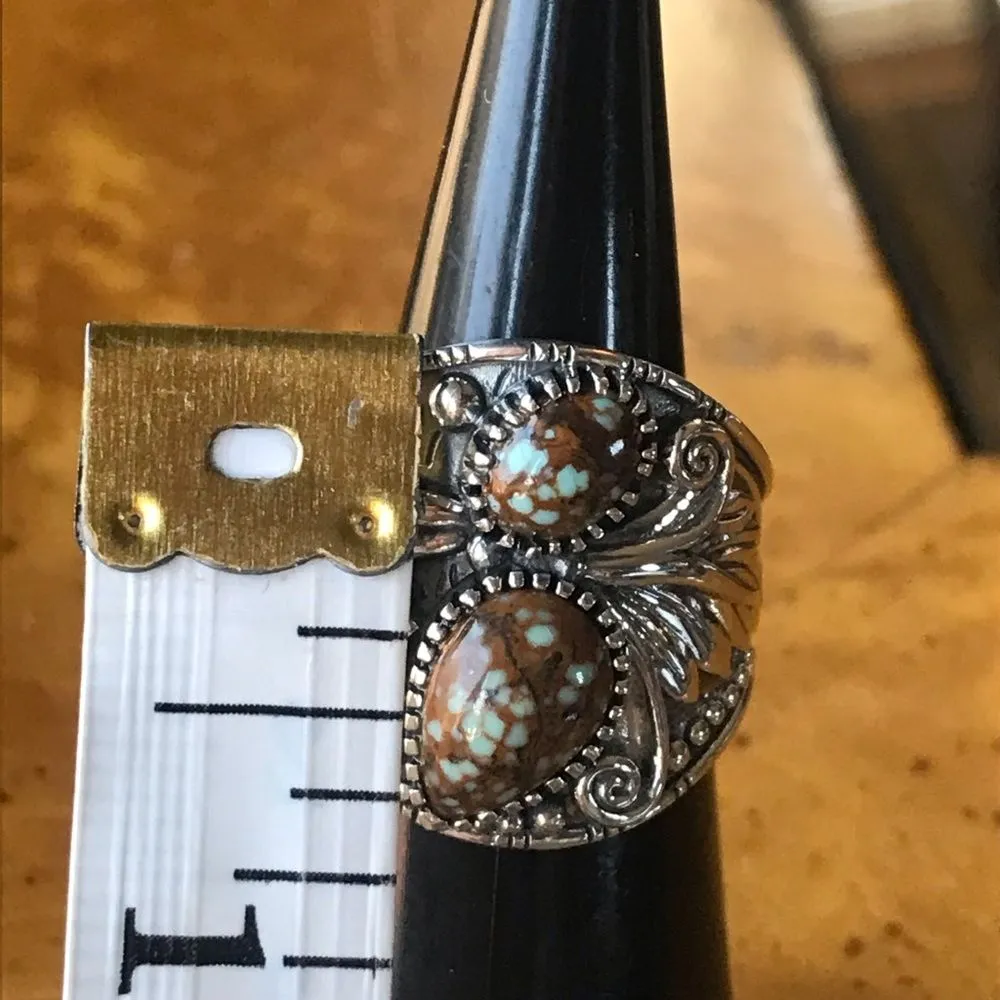 Natural Turquoise Sterling Silver Eagle Ring Size 6 - Image 5