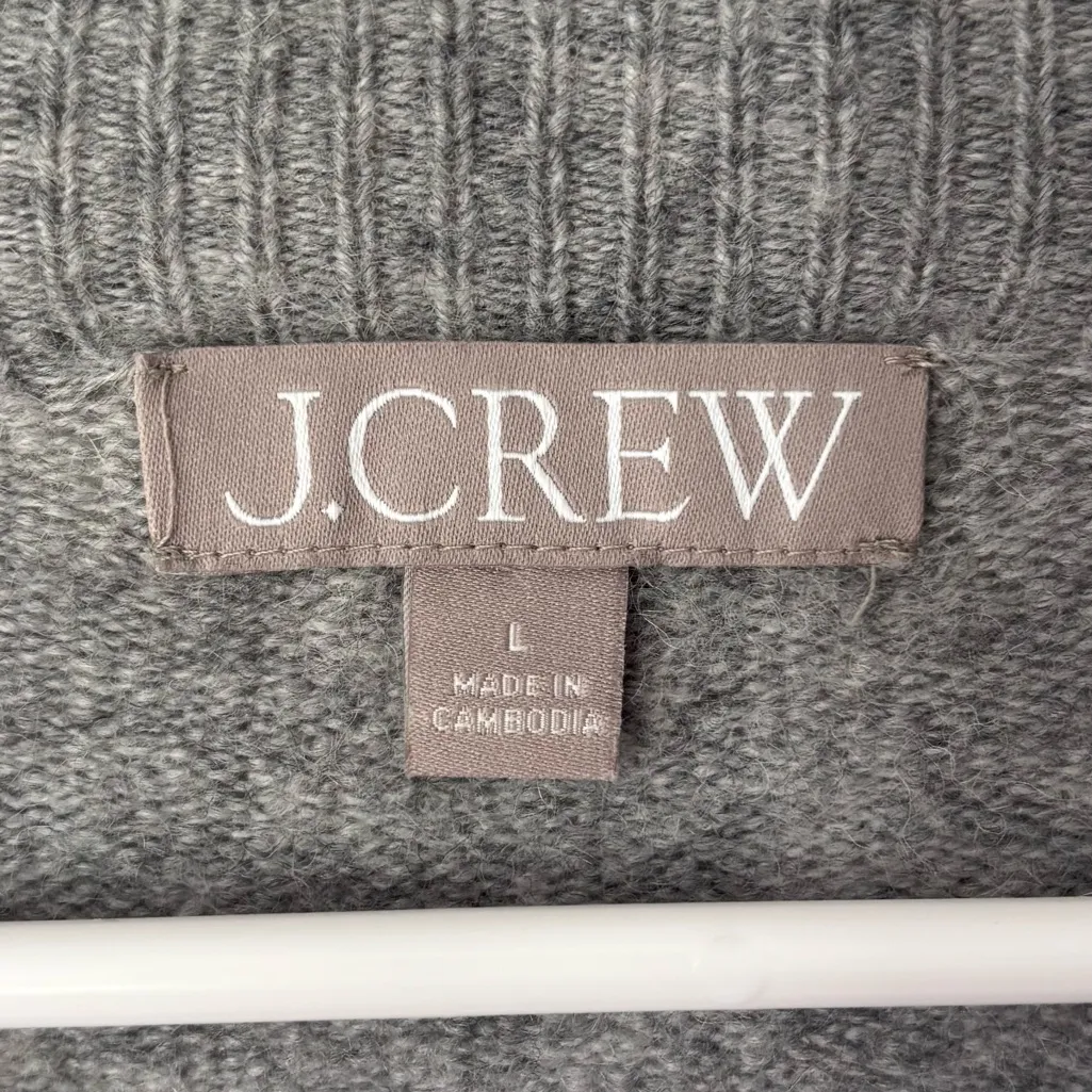 J. Crew Gray Rollneck Sweater Wool Alpaca Blend Mock Neck Quiet Luxury - Image 11