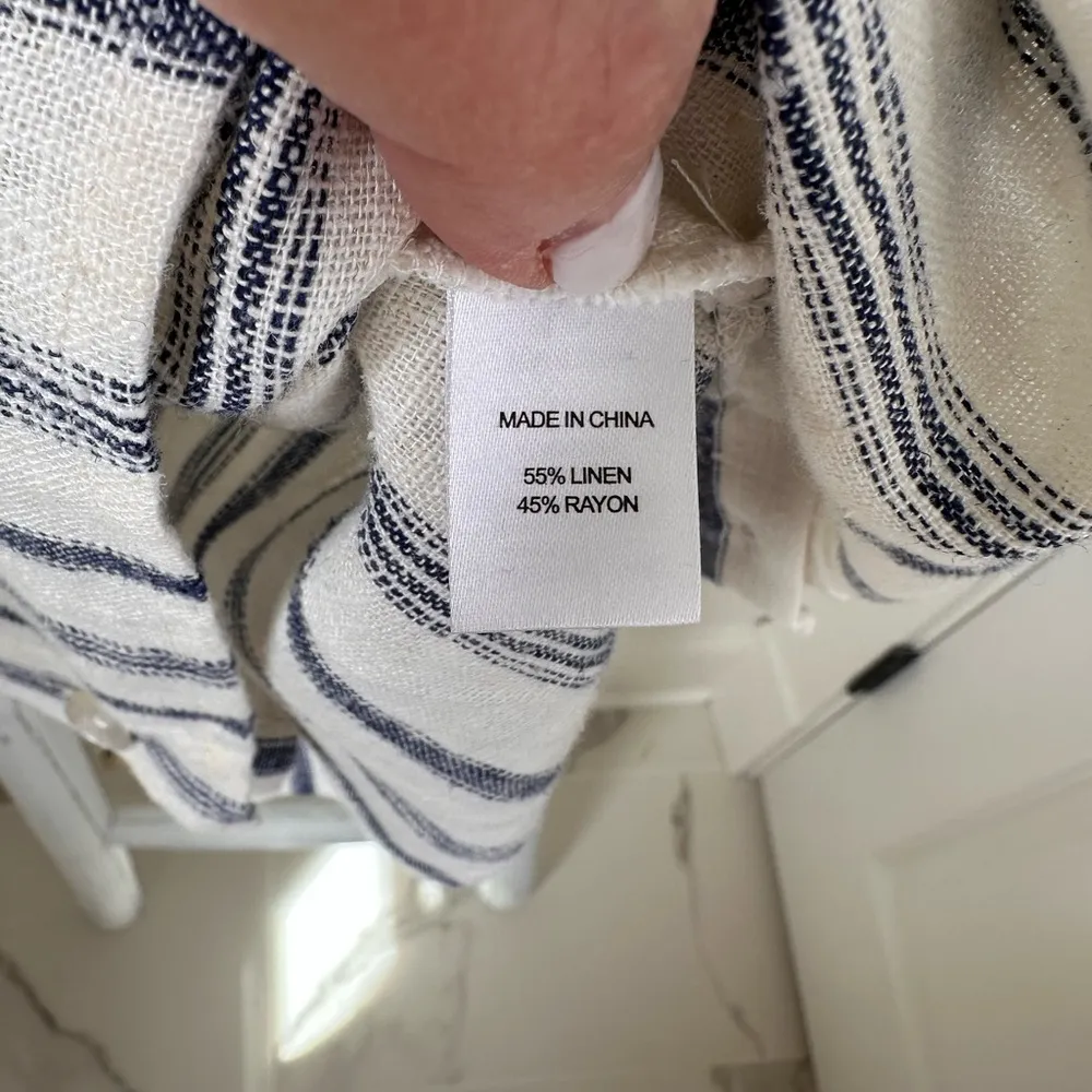 Anthropologie Women’s Linen Blend Striped Tank Top Size Small - Image 11