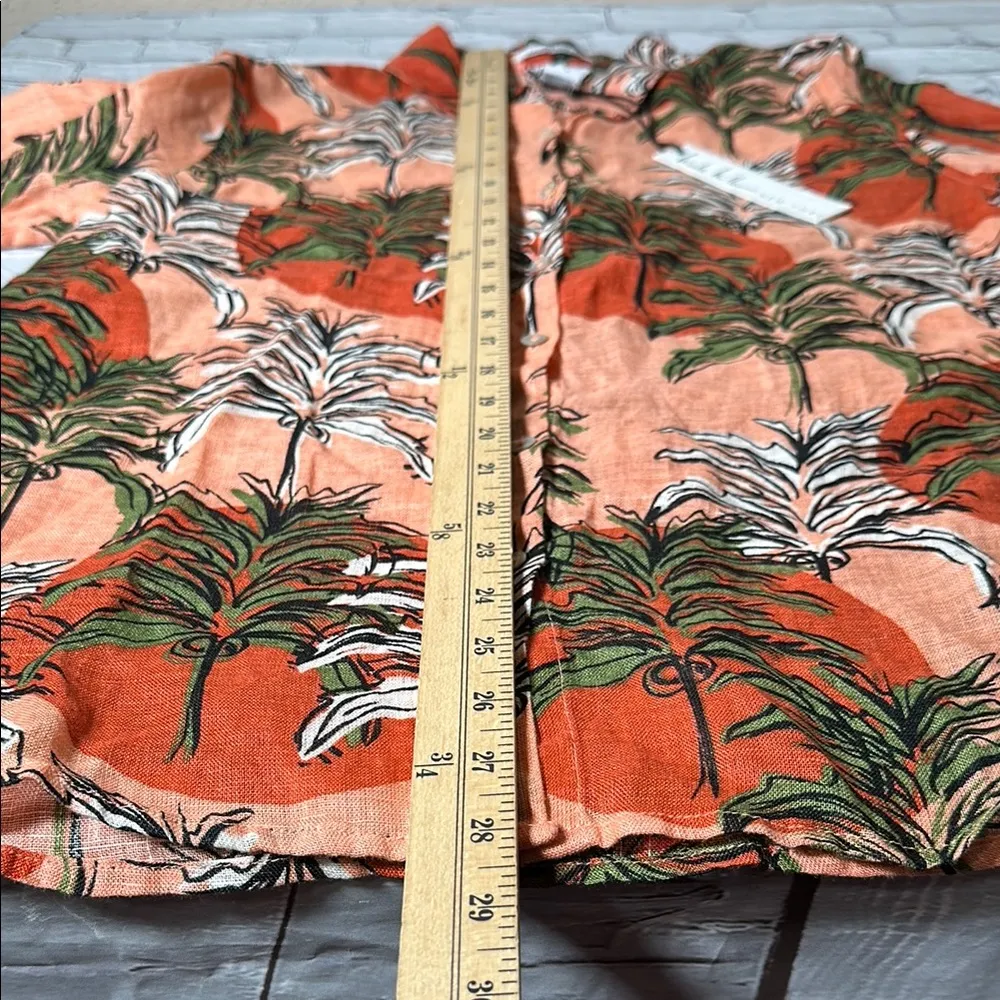 Nicole Miller NY European Grown Flax Linen Tropical Button up Top Shirt size M - Image 7